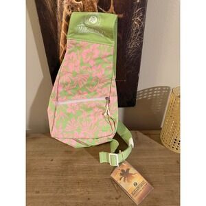 Margaritaville Tropical Floral Sling Backpack Lime Green Pink Crossbody Bag NWT